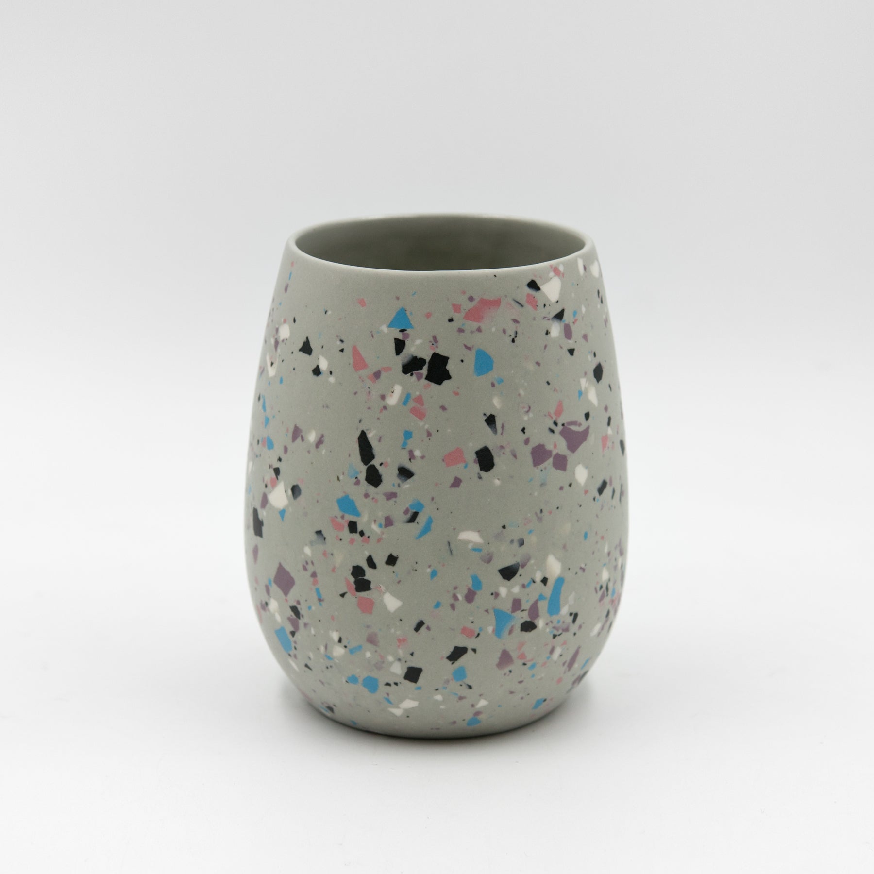 Terrazzo wide-belly cup, city
