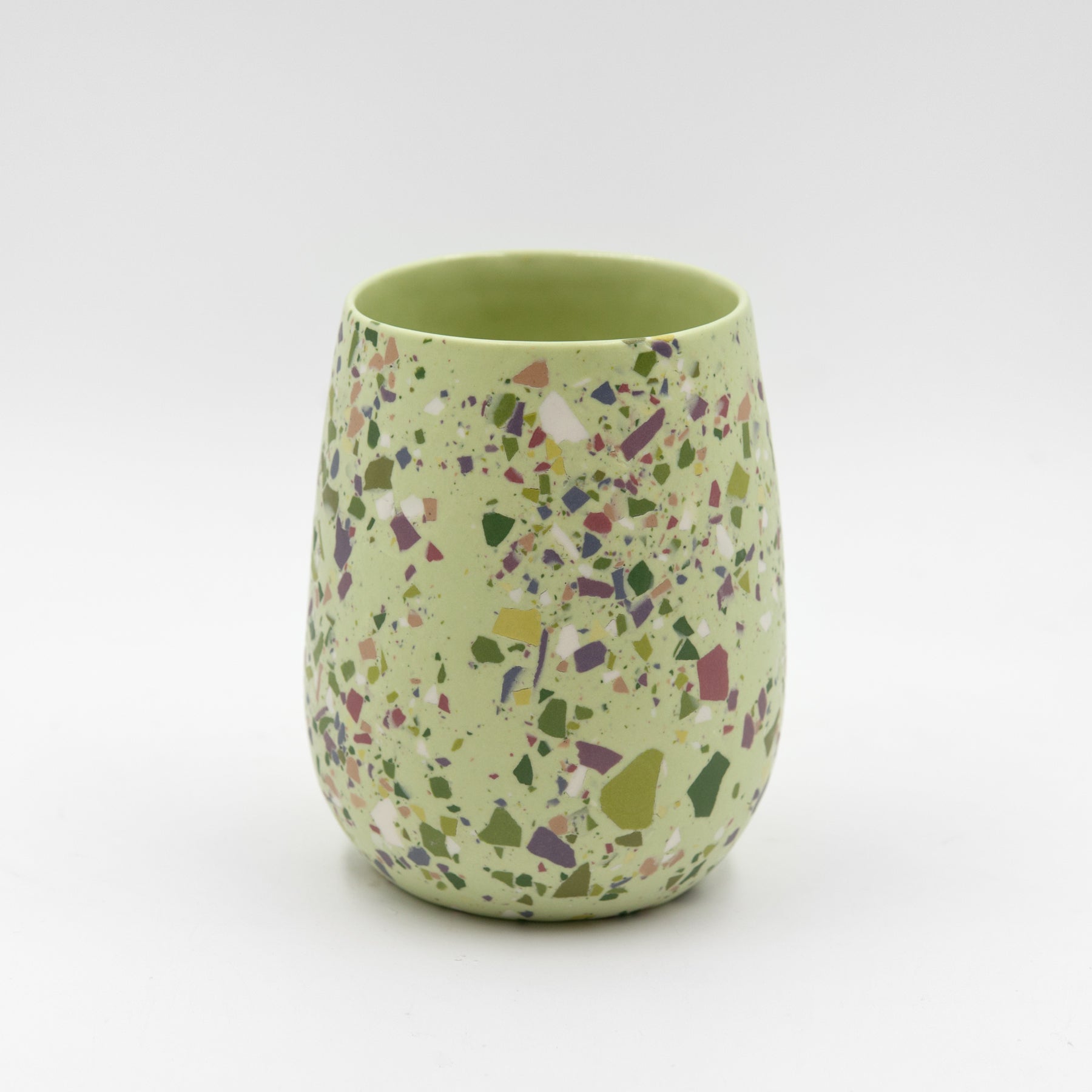 Terrazzo wide-belly cup, early spring