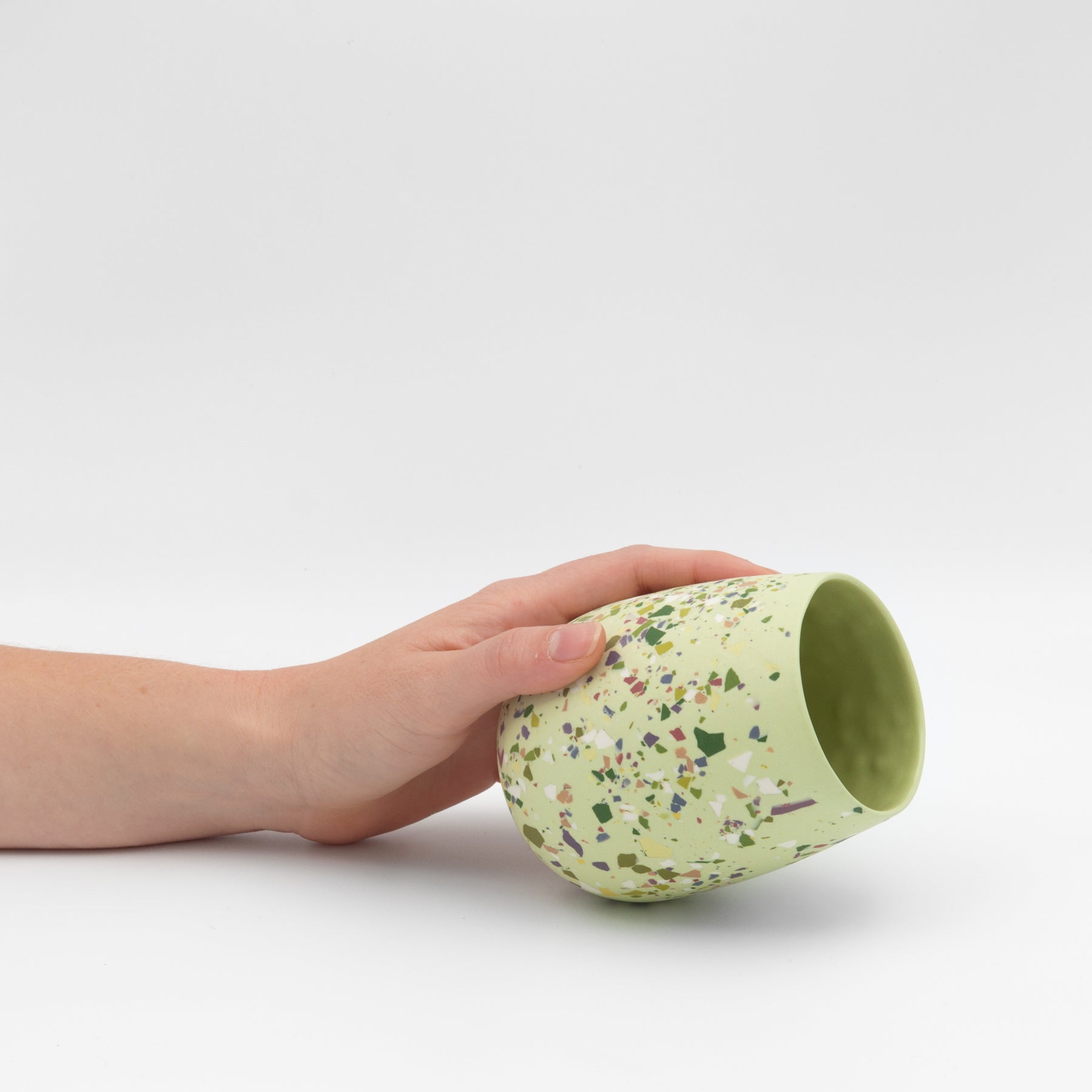 Terrazzo wide-belly cup, early spring